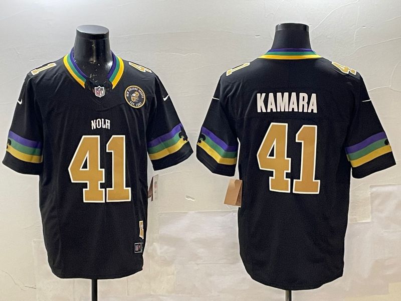 Men New Orleans Saints 41 Kamara Black three generations 2025 Nike Limited NFL Jersey style 3